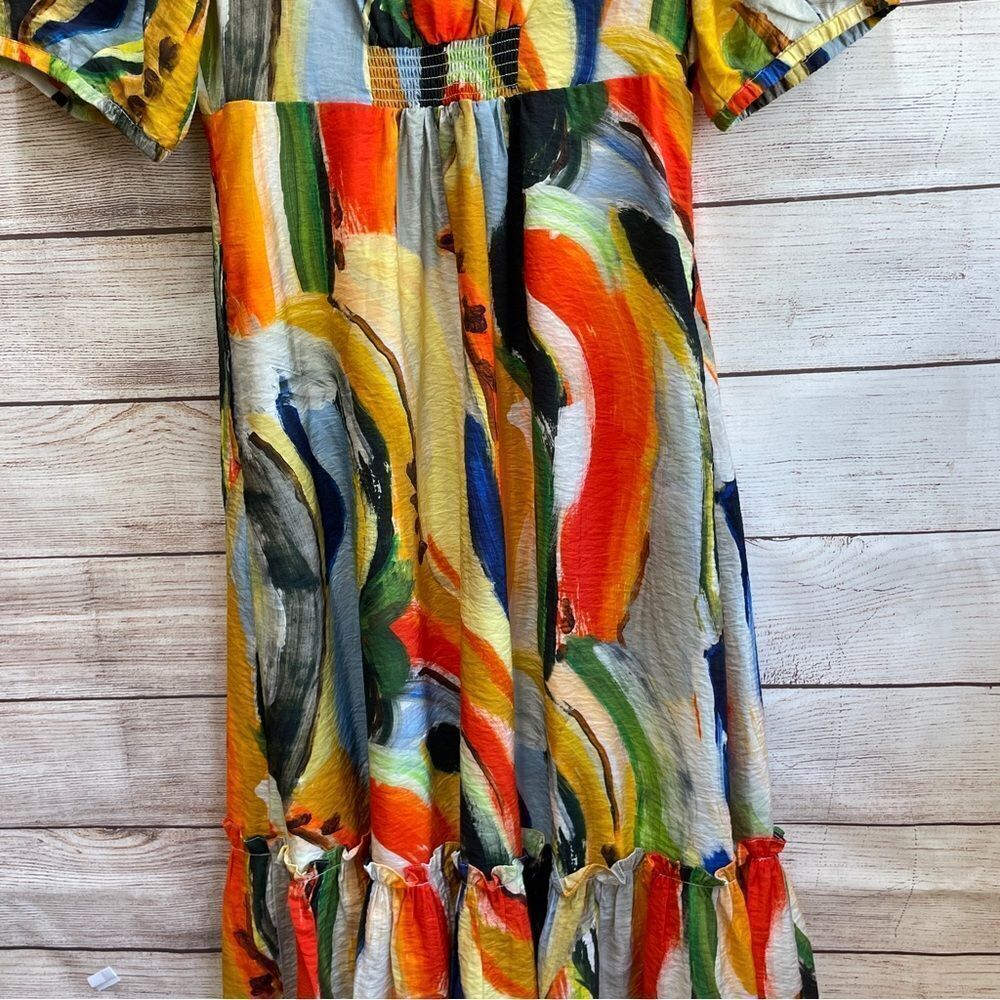 MAEVE ANTHROPOLOGIE SUSANNAH GRAPHIC ABSTRACT MAXI DRESS - Picture 8 of 12